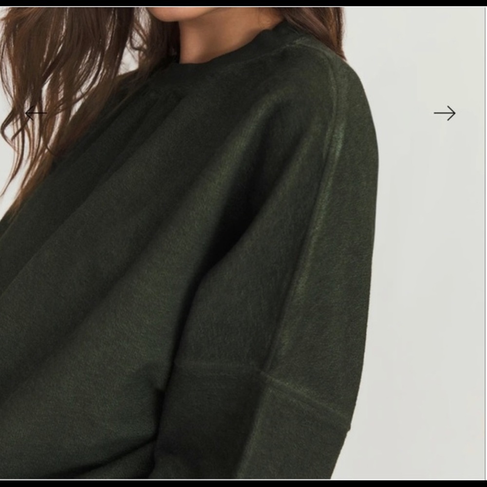 Something Navy Women’s Small Oversized Emerald Green Reversed Jersey Sweatshirt